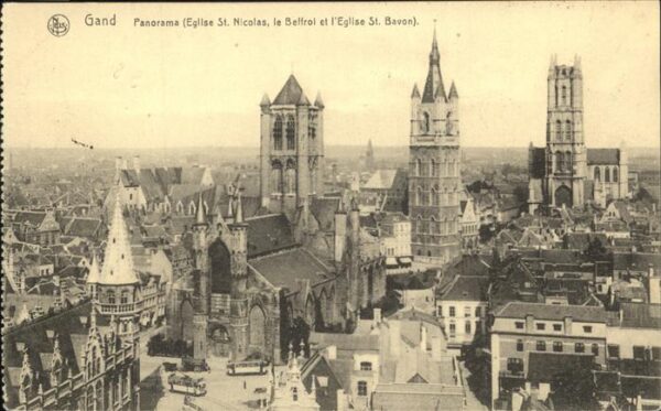 Gand Belgien Panorama Eglise St. Nicolas St. Bavon
