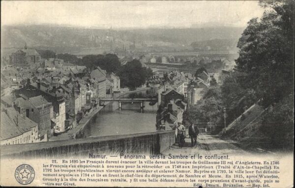 Namur Wallonie Panorama Sambre confluent