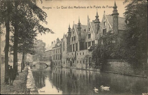 Bruges BRUGGE Belgie Quai Marbriers et le Palais Franc