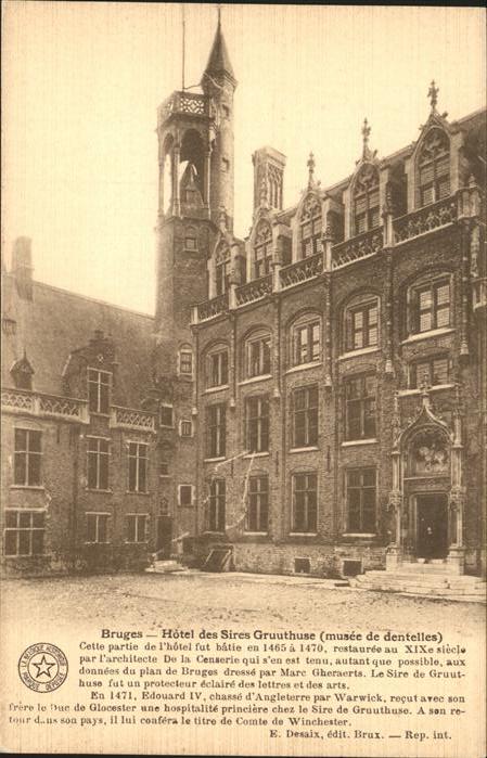 Bruges BRUGGE Belgie Hotel des Sires Gruuthuse