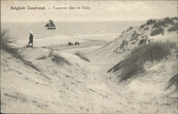 Zeestrand Belgisch Zeestrand Tusschen Zee Duin Sc