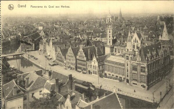 Gand Belgien Panorama Qaui aux Herbes