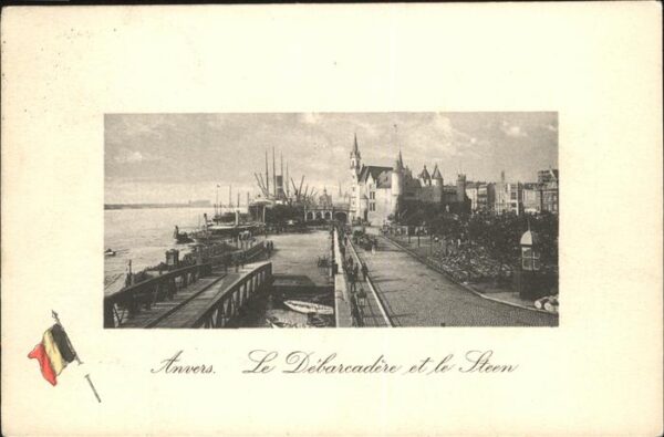 Anvers Antwerpen Debarcadere Stern Hafen Fahne