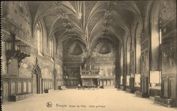 Bruges BRUGGE Belgie Hotel de Ville Salle gothique