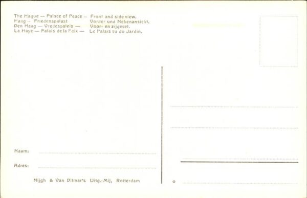Den Haag Vorder Nebenansicht Friedenspalast – Bild 2