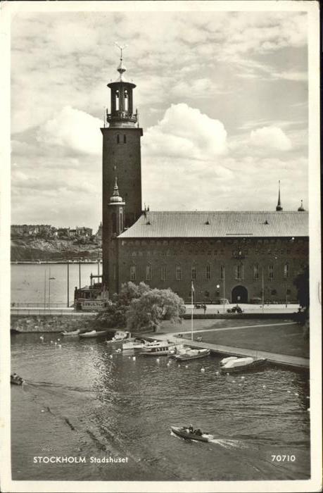 Stockholm Stadshuset Rathaus Hafen Mälarsee Boot