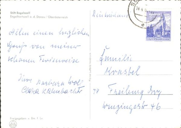 Engelhartszell Donau Oberoesterreich Blick auf Stift Engelszell am Donau_Ufe – Bild 2