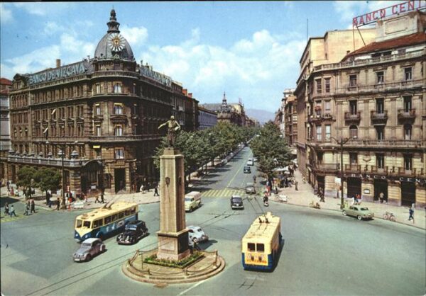 Bilbao Espana Monumento a Lopez de Haro y Gran Via De