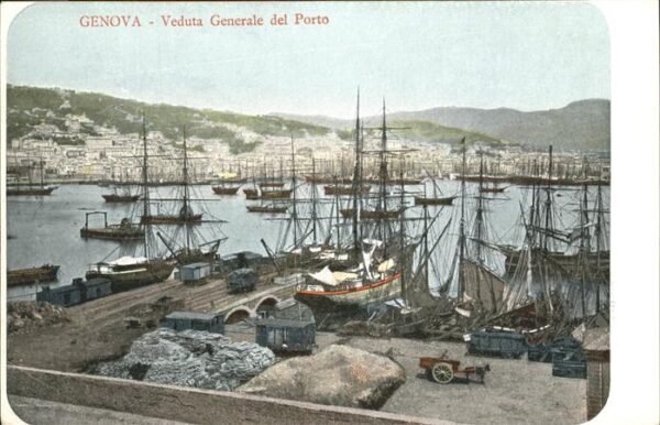 Genova Genua Liguria Veduta Generale del Porto Segelschiff
