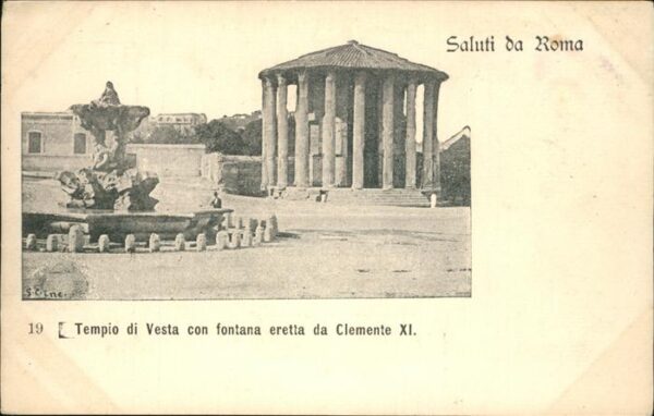 Rom Roma Tempio di Vesta con fontana eretta da C