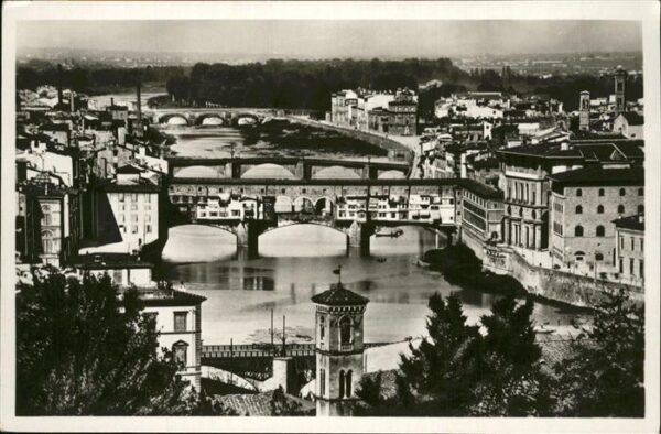 Firenze Florenz Veduta dei Lung Arni coi Ponti Arno Brü