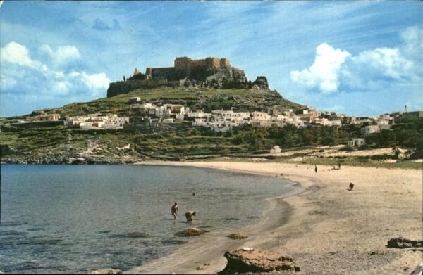 Rhodes Rhodos Greece Burgruine Lindos Strand