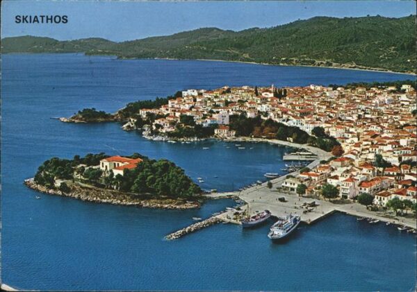Skiathos Gesamtansicht Hafen Fliegeraufnahme