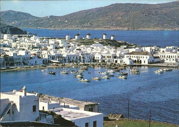 Mykonos Kykladeninsel Aegaeis Panorama Hafen