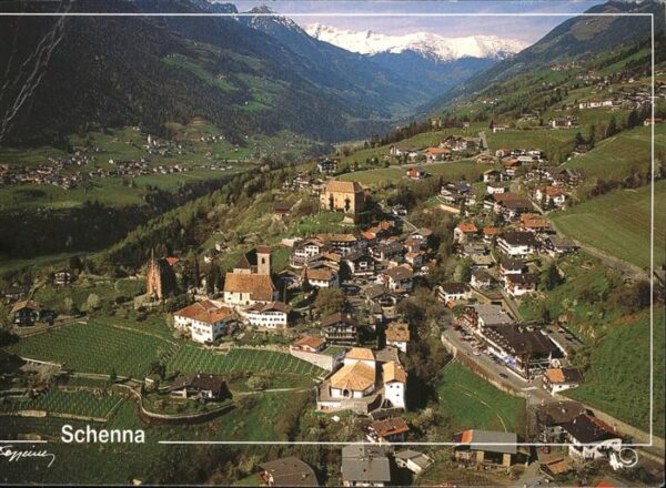 Schenna Meran Panorama mit Mausoleum Pfarrkirche Schl