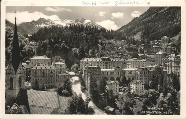 Bad Gastein Blick über die Stadt