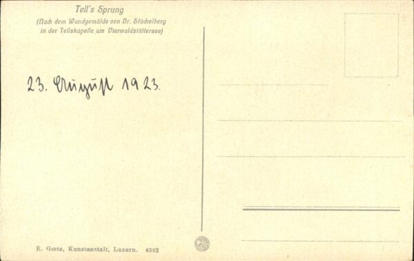 Tell Wilhelm 4382 Sprung Wandgemälde Dr. Stückelberg – Bild 2
