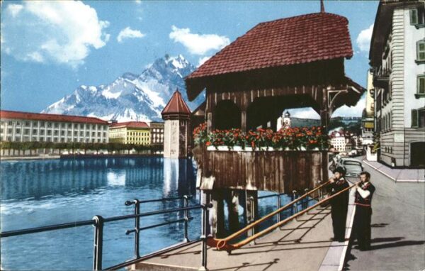 Alphorn Bläser Luzern Kapellbrüche