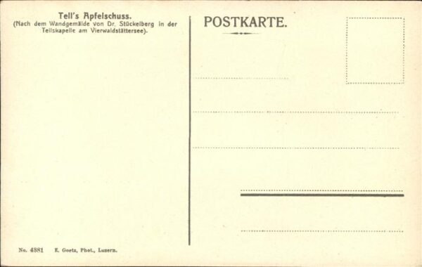 Tell Wilhelm Apfelschuss No. 4381 Dr. Stückelberg Te – Bild 2