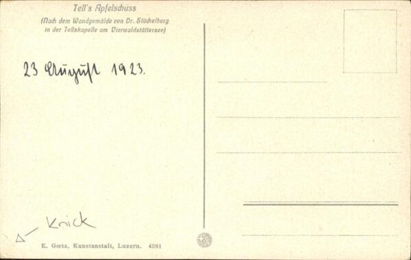 Tell Wilhelm No. 4381 Apfelschuss Dr. Stückelberg – Bild 2