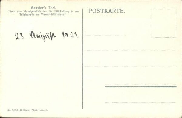Tell Wilhelm Gessler's Tod Nr.4383 Dr. Stückelberg – Bild 2