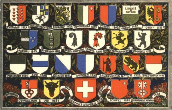Wappenkarte Kantone Schweiz