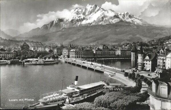 Dampfer Seitenrad Wilhelm Tell Luzern Pilatus