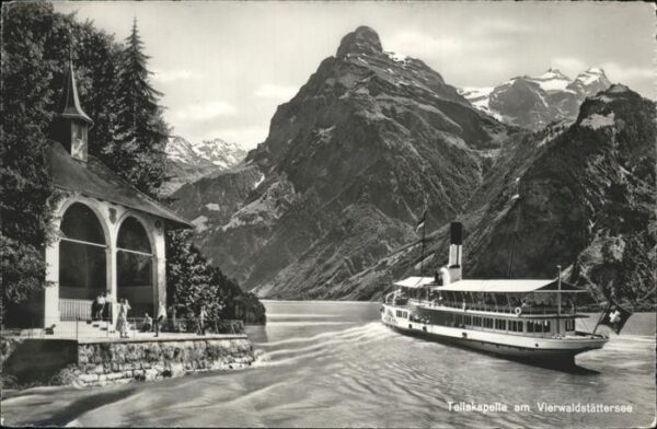Dampfer Seitenrad Tellkapelle Vierwaldstättersee