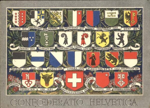 Wappenkarte Schweiz Kantone
