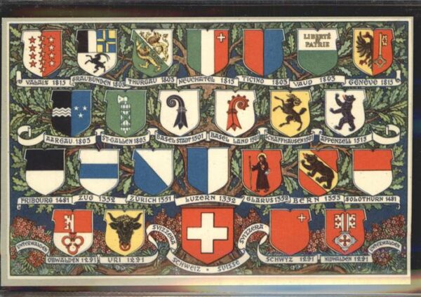 Wappenkarte Schweiz Kantone