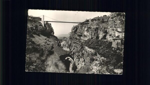 Constantine Algerien Rhumel et Passerelle de Sidi M'Cid pont