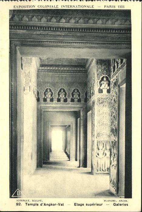 Exposition Coloniale Paris 1931 Temple d Angkor Vat Galeries