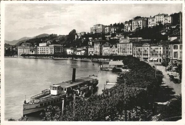 Dampfer Binnenschifffahrt Lugano Riva Vincenzo Vela e. Collina
