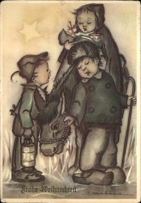 Kuenstlerkarte Frohe Weihnachten J. Raupae