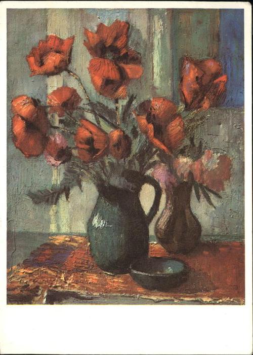 Kuenstlerkarte E. Voegeli Lausanne Mohnblume Pro Infir