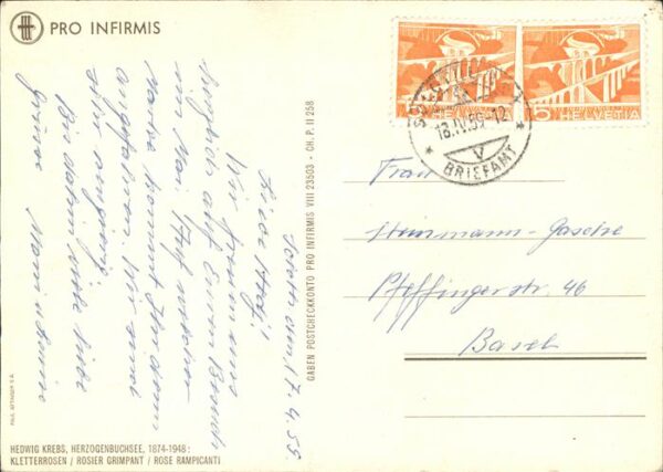 Kuenstlerkarte Hedwig Krebs Herzogenbuchsee Kletterros – Bild 2