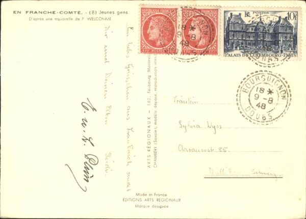 Trachten Künstlerkarte Franche Comte – Bild 2