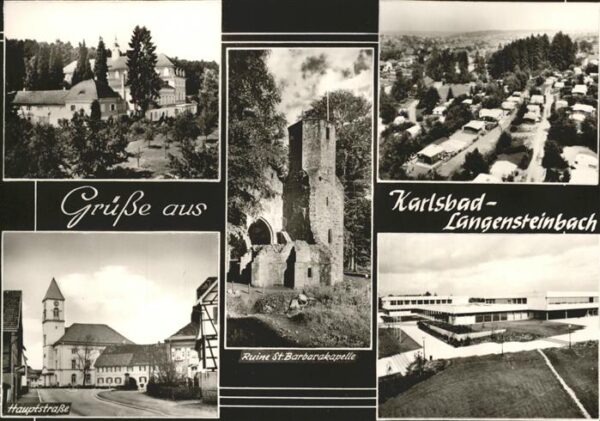 Karlsbad Eger Teilansichten Hauptstr Ruine St Barbara