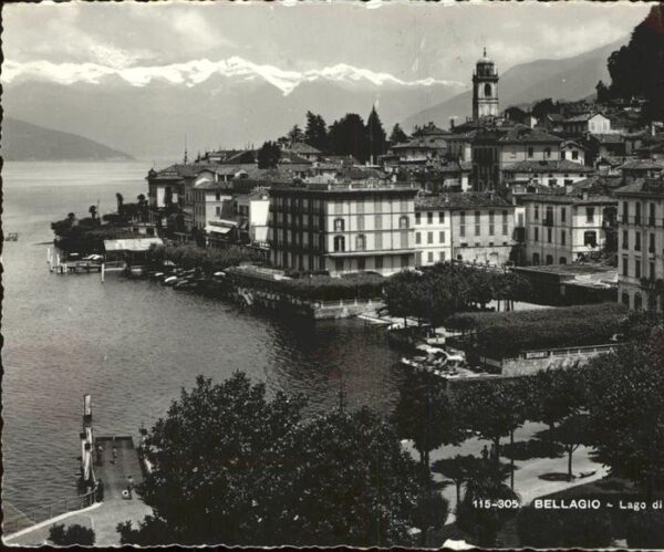 Bellagio Lago di Como Ortsansicht mit Kirche Lago Maggiore Al