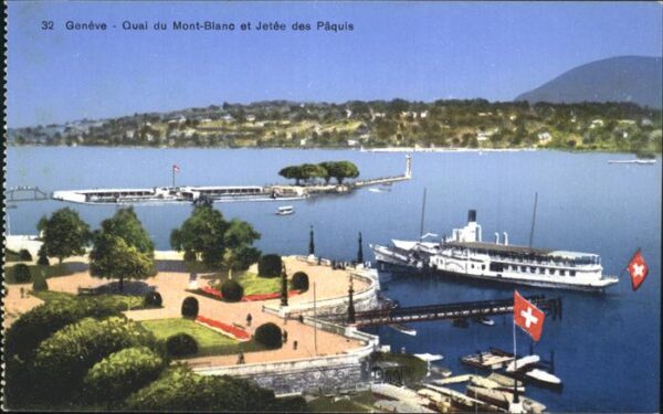 Dampfer Binnenschifffahrt Geneve Quai Mont-Blanc Jetee des Paquis