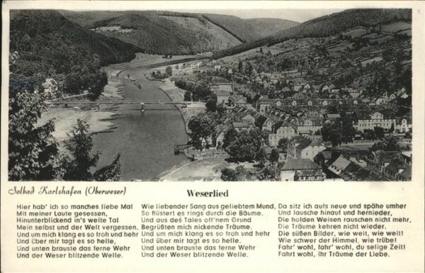 Liederkarte Weserlied Solbad Karlshafen