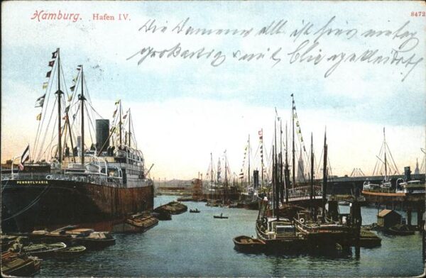 Dampfer Oceanliner Pennsylvania Hamburg Hafen Boote