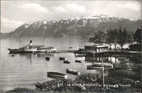 Dampfer Seitenrad Port d_Ouchy Alpes de Savoie