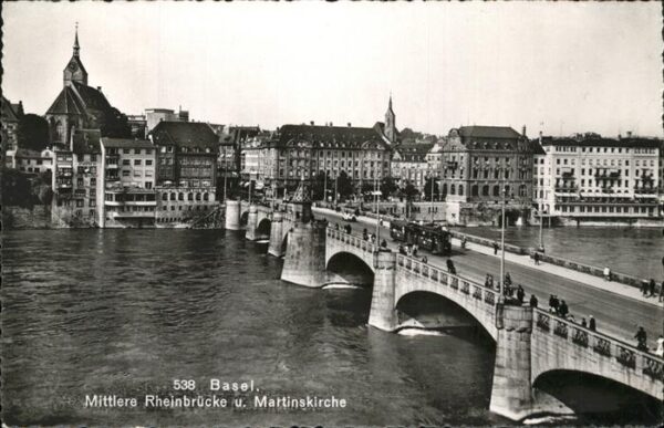 Strassenbahn Basel Mittlere Rheinbrücke Martinskirch