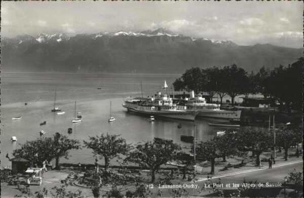 Dampfer Binnenschifffahrt Lausanne-Ouchy Hafen Alpes de Savoie