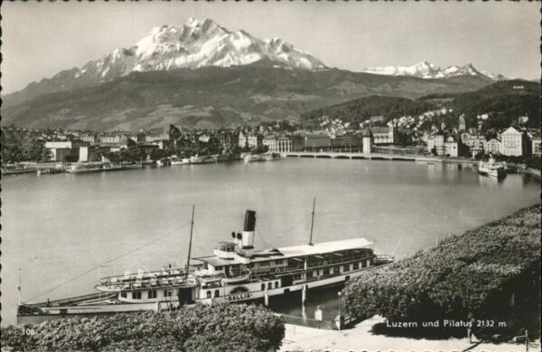 Dampfer Seitenrad Gallia Luzern Pilatus