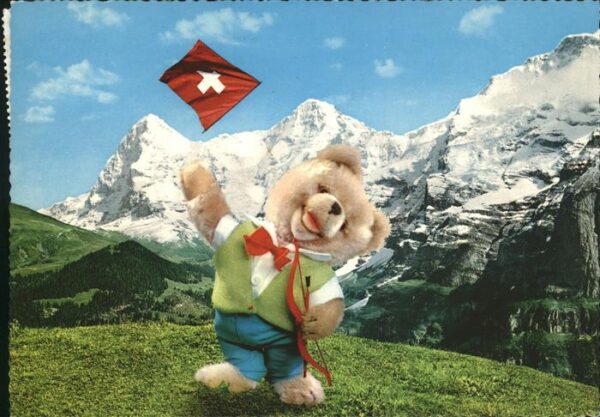 Teddy Teddybaer Teddy-bear Fahnenschwinger Schweiz
