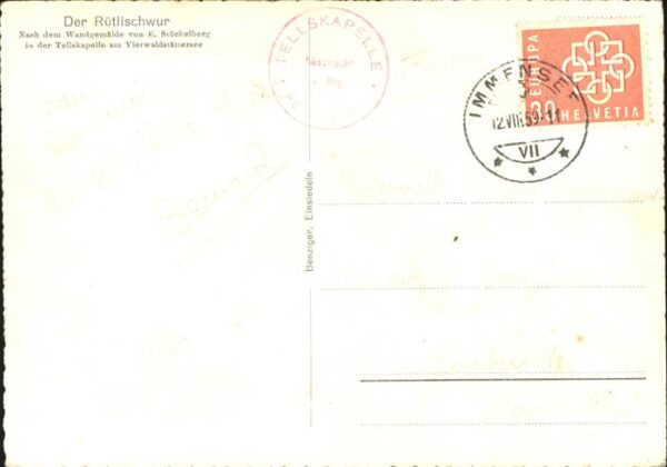 Tell Wilhelm Rütlischwur Wandgemälde E. Stückelberg – Bild 2