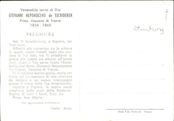 Bischof Religion Giovanni Nepomuceno de Tschiderer Trent – Bild 2