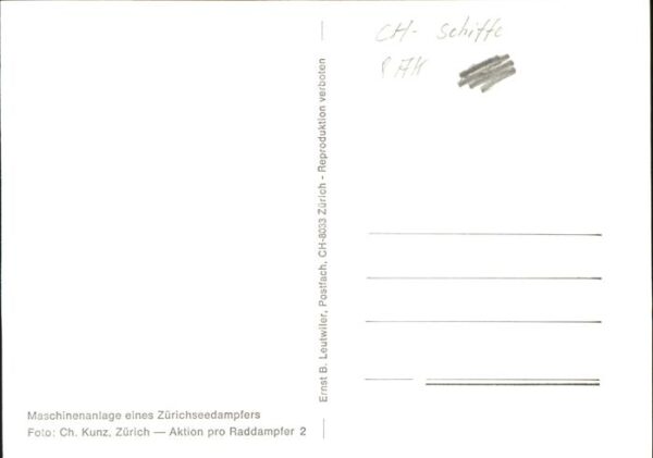 Dampfer Seitenrad Maschinenanlage Zürichseedampfer – Bild 2